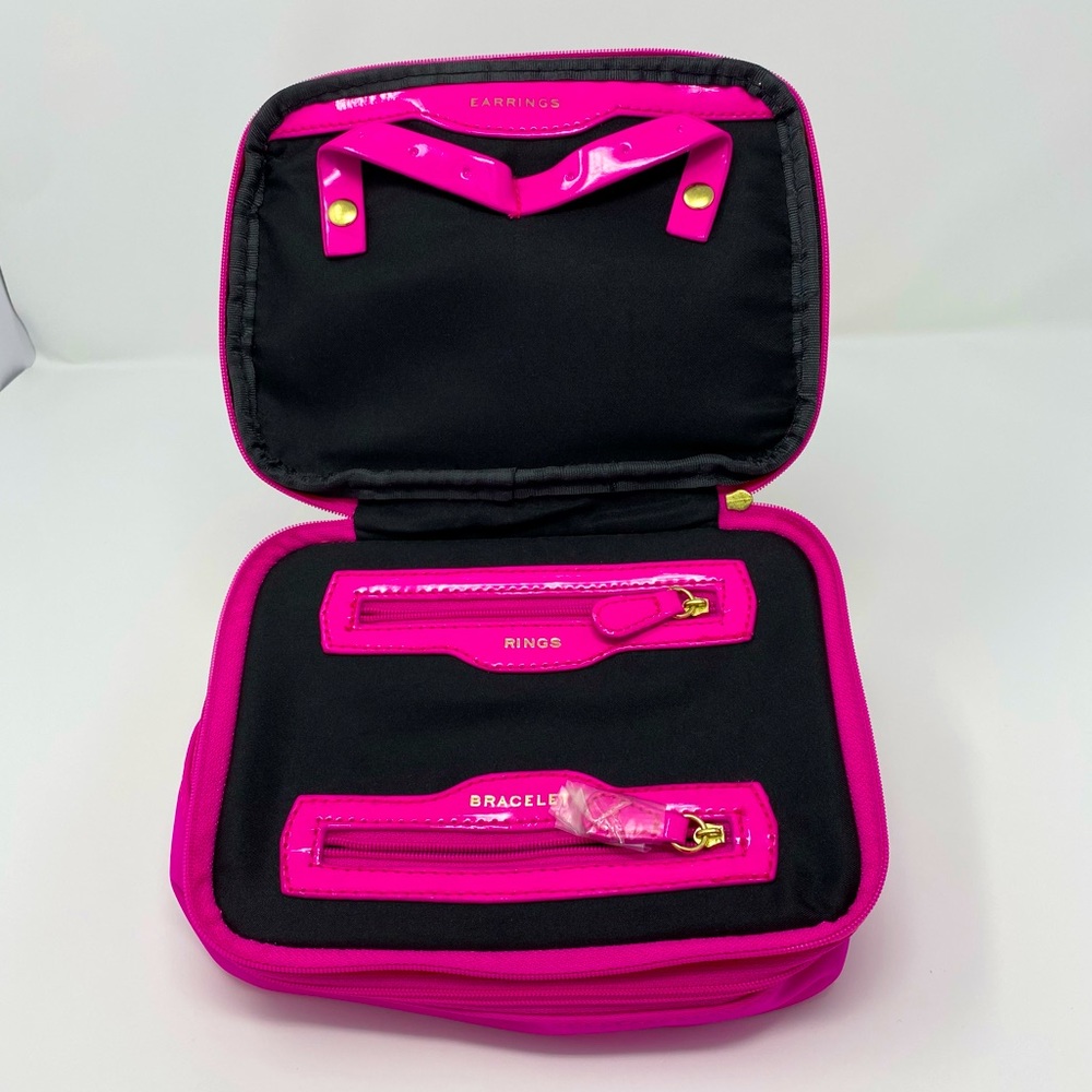 Kate Landry Jewelry Travel Bag NWOT Bright Pink